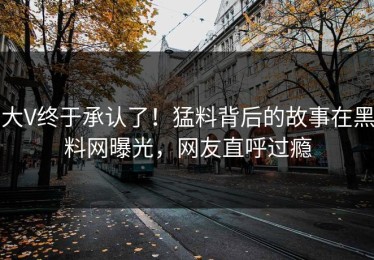 大V终于承认了！猛料背后的故事在黑料网曝光，网友直呼过瘾