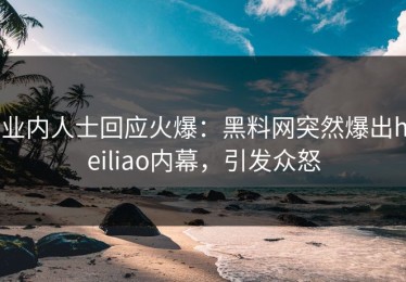 业内人士回应火爆：黑料网突然爆出heiliao内幕，引发众怒