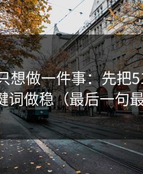 如果你只想做一件事：先把51网的搜索关键词做稳（最后一句最关键）