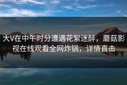 大V在中午时分遭遇花絮迷醉，蘑菇影视在线观看全网炸锅，详情直击