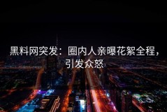 黑料网突发：圈内人亲曝花絮全程，引发众怒