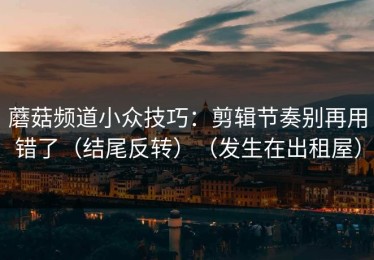 蘑菇频道小众技巧：剪辑节奏别再用错了（结尾反转）（发生在出租屋）