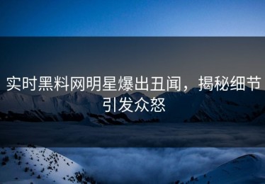 实时黑料网明星爆出丑闻，揭秘细节引发众怒