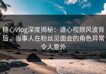 糖心vlog深度揭秘：溏心视频风波背后，当事人在粉丝见面会的角色异常令人意外