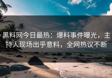 黑料网今日最热：爆料事件曝光，主持人现场出乎意料，全网热议不断