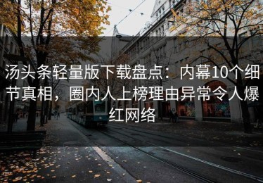汤头条轻量版下载盘点：内幕10个细节真相，圈内人上榜理由异常令人爆红网络