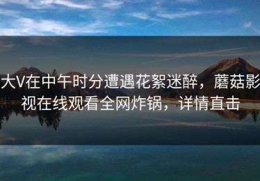 大V在中午时分遭遇花絮迷醉，蘑菇影视在线观看全网炸锅，详情直击