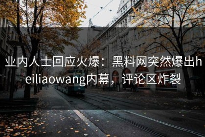 业内人士回应火爆：黑料网突然爆出heiliaowang内幕，评论区炸裂