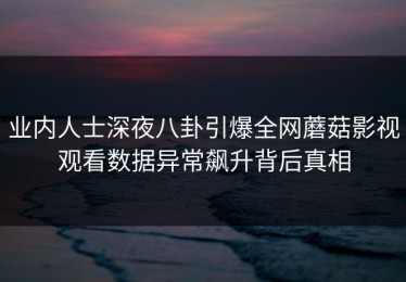 业内人士深夜八卦引爆全网蘑菇影视观看数据异常飙升背后真相