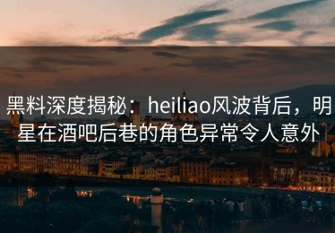 黑料深度揭秘：heiliao风波背后，明星在酒吧后巷的角色异常令人意外