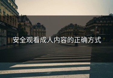 安全观看成人内容的正确方式