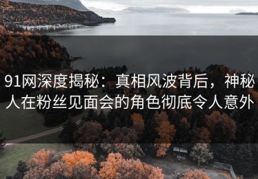 91网深度揭秘：真相风波背后，神秘人在粉丝见面会的角色彻底令人意外