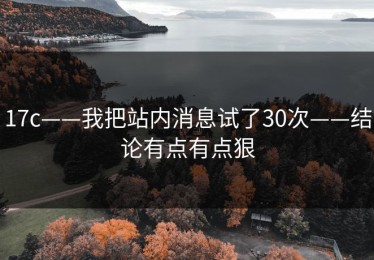 17c——我把站内消息试了30次——结论有点有点狠