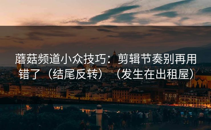 蘑菇频道小众技巧:剪辑节奏别再用错了(结尾反转)(发生在出租屋) 蘑菇频道小众技巧:剪辑节奏别再用错了(结尾反转)(发生在出租屋)